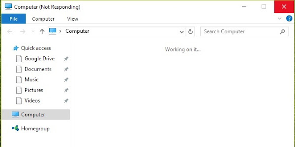 Sửa lỗi "Working On It" của File Explorer trên Windows 10