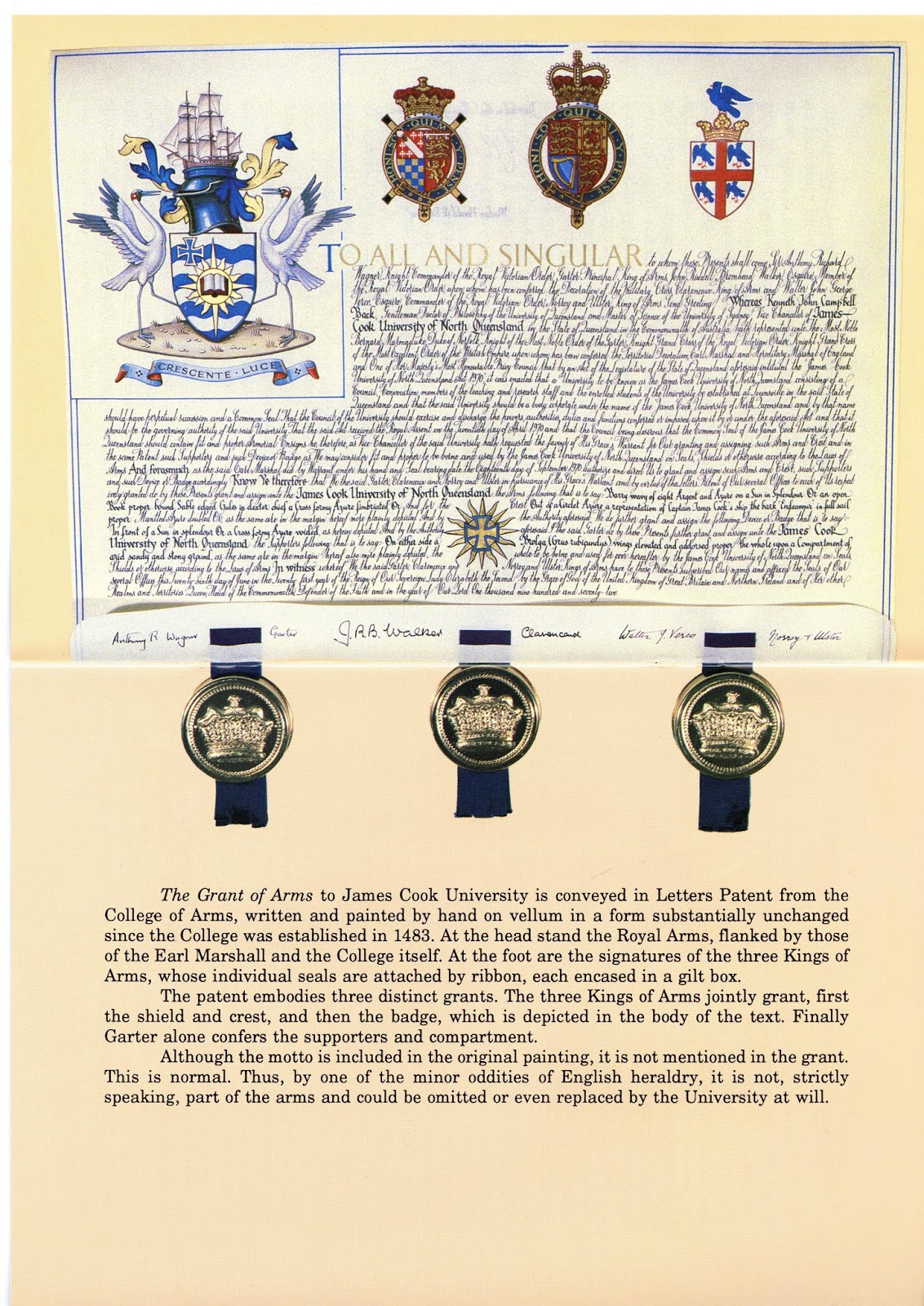 50 Treasures The Armorial Ensigns of James Cook University of North