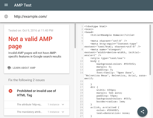 Using AMP? Try our new webpage tester