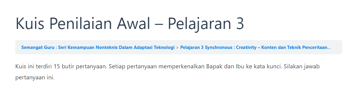 Jawaban Kuis Penilaian Awal Pelajaran 3 Seri Semangat Guru - Beragam Informasi