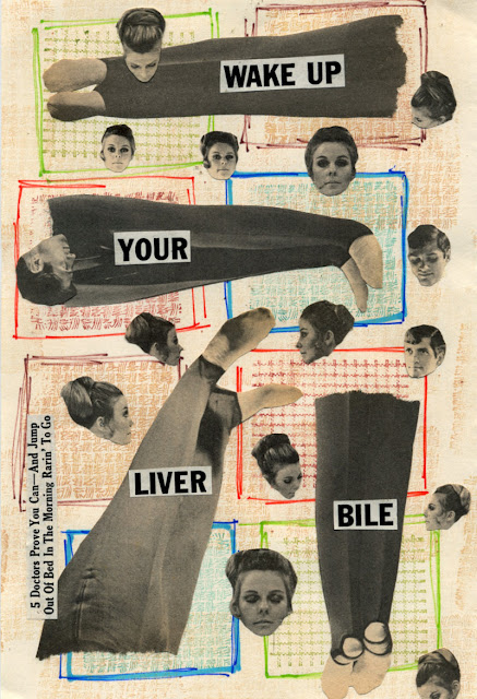 Collage from vintage yoga book
