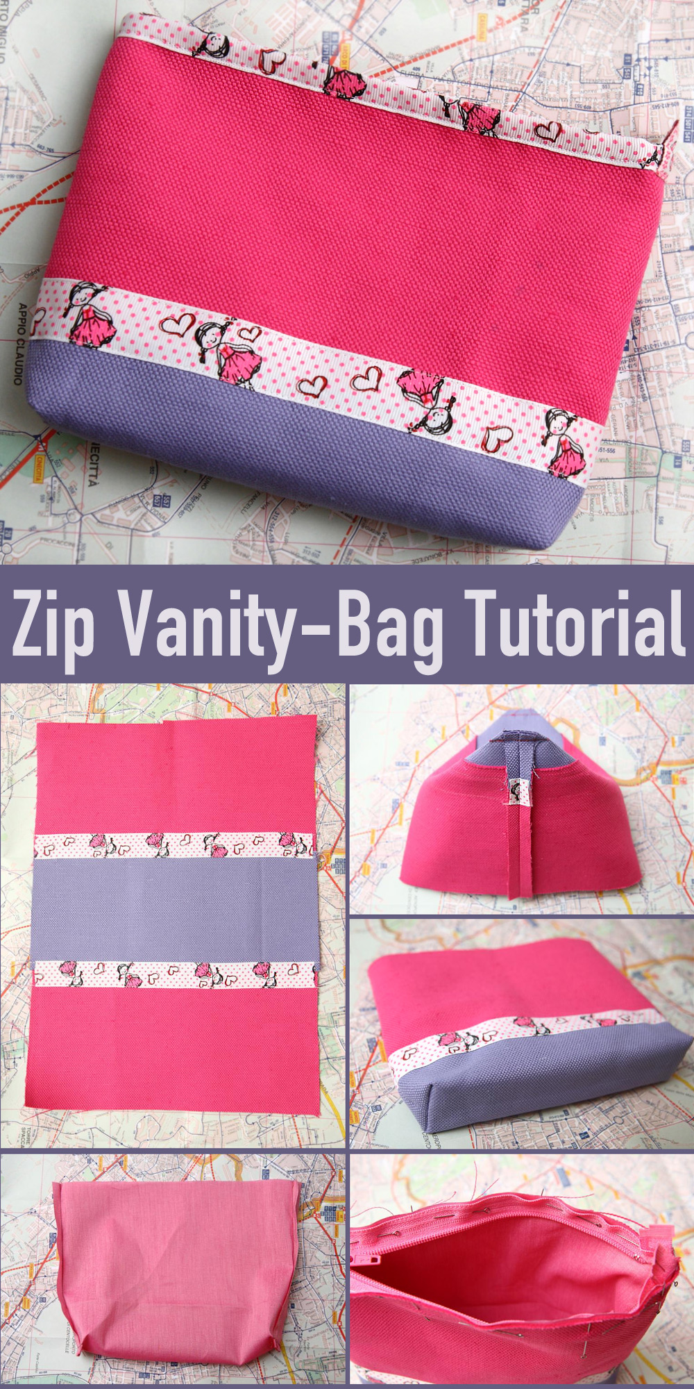 Zip Vanity-Bag Tutorial & Pattern