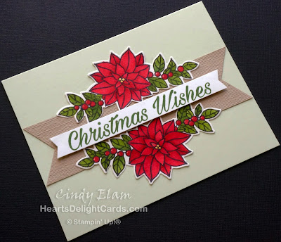 Heart's Delight Cards, Peaceful Poinsettia, Christmas Card, Detailed Poinsettia, Stampin' Up!