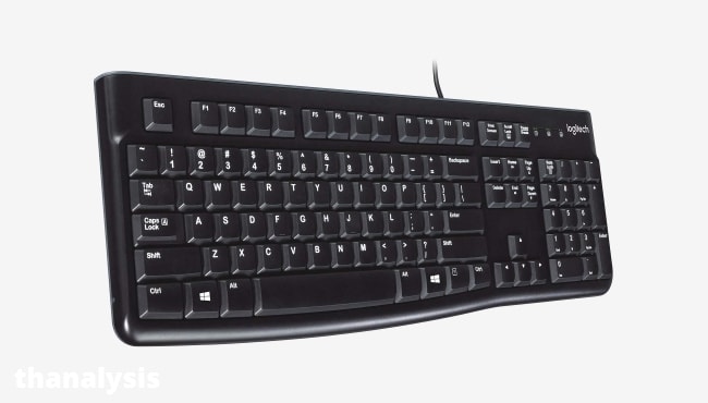 The latest review of the logitech K120 wired keyboard. its color is black.