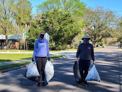 Volunteers at West Augustine Nature Society Clean-Up Event