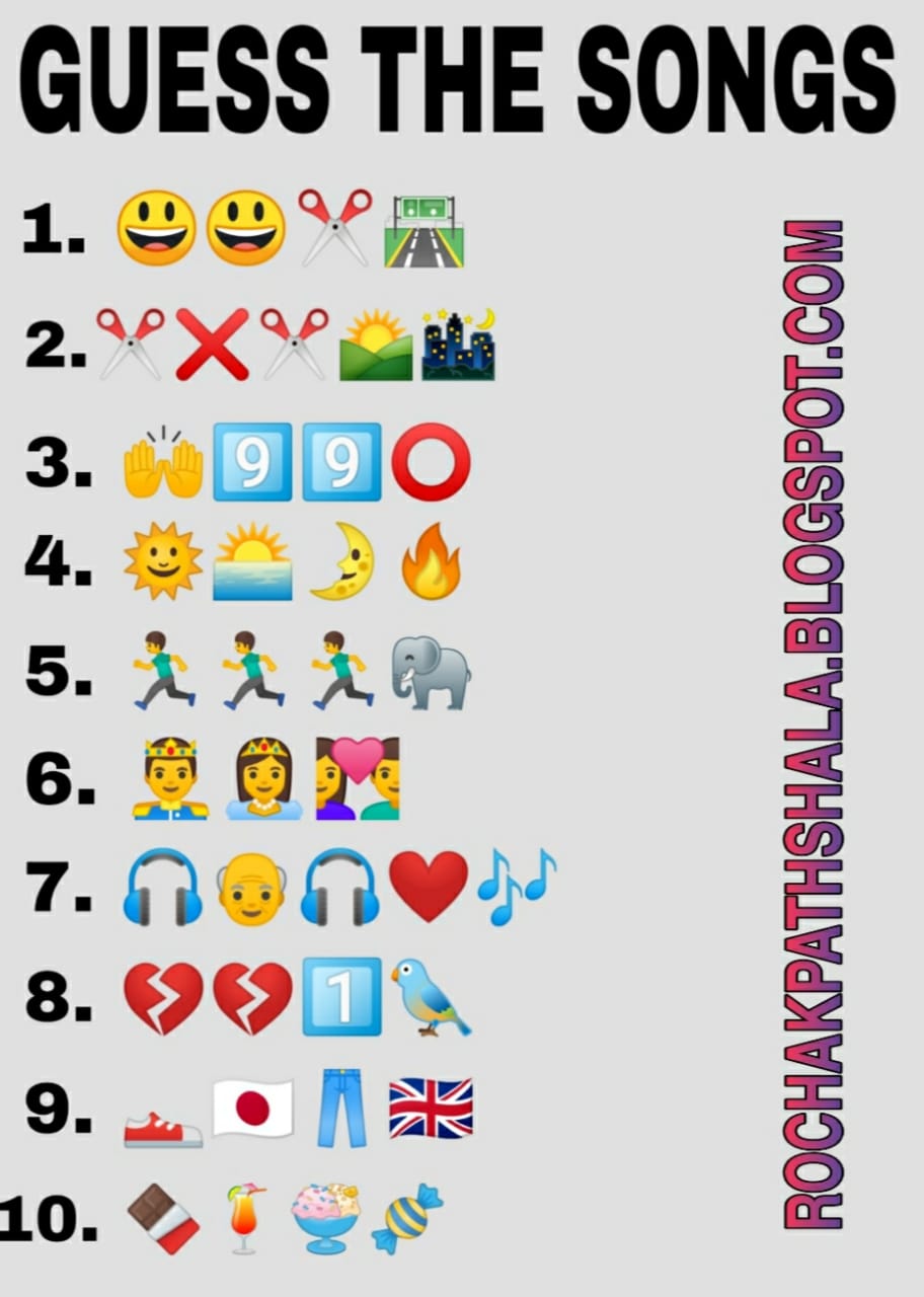 ballon Brun Eksamensbevis whatsapp emoticons riddles guess the songs challenge - rochak pathshala