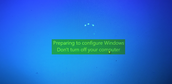กำลังเตรียมกำหนดค่า Windows