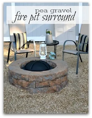 fire pit with pea gravel surround