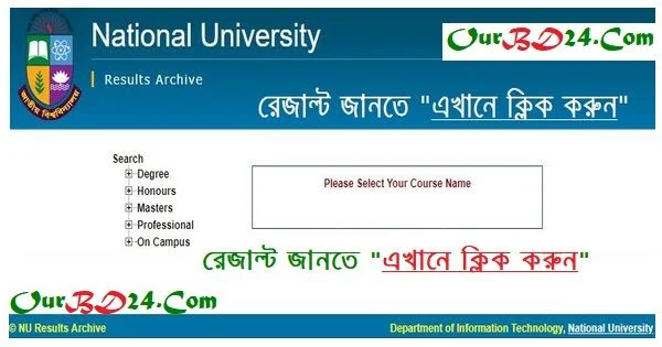 NU Honours Result 2023 National University - www.nu.ac.bd