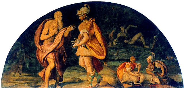 Одиссей говорит с духом пророка Тиресия