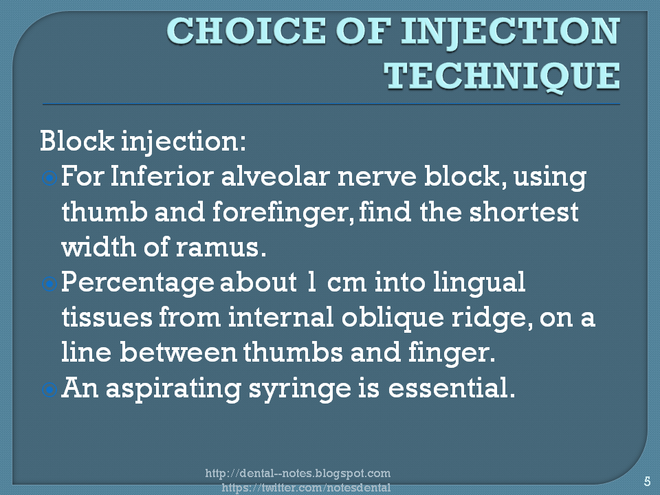 Dental Notes Local Anesthesia For Children NOTES