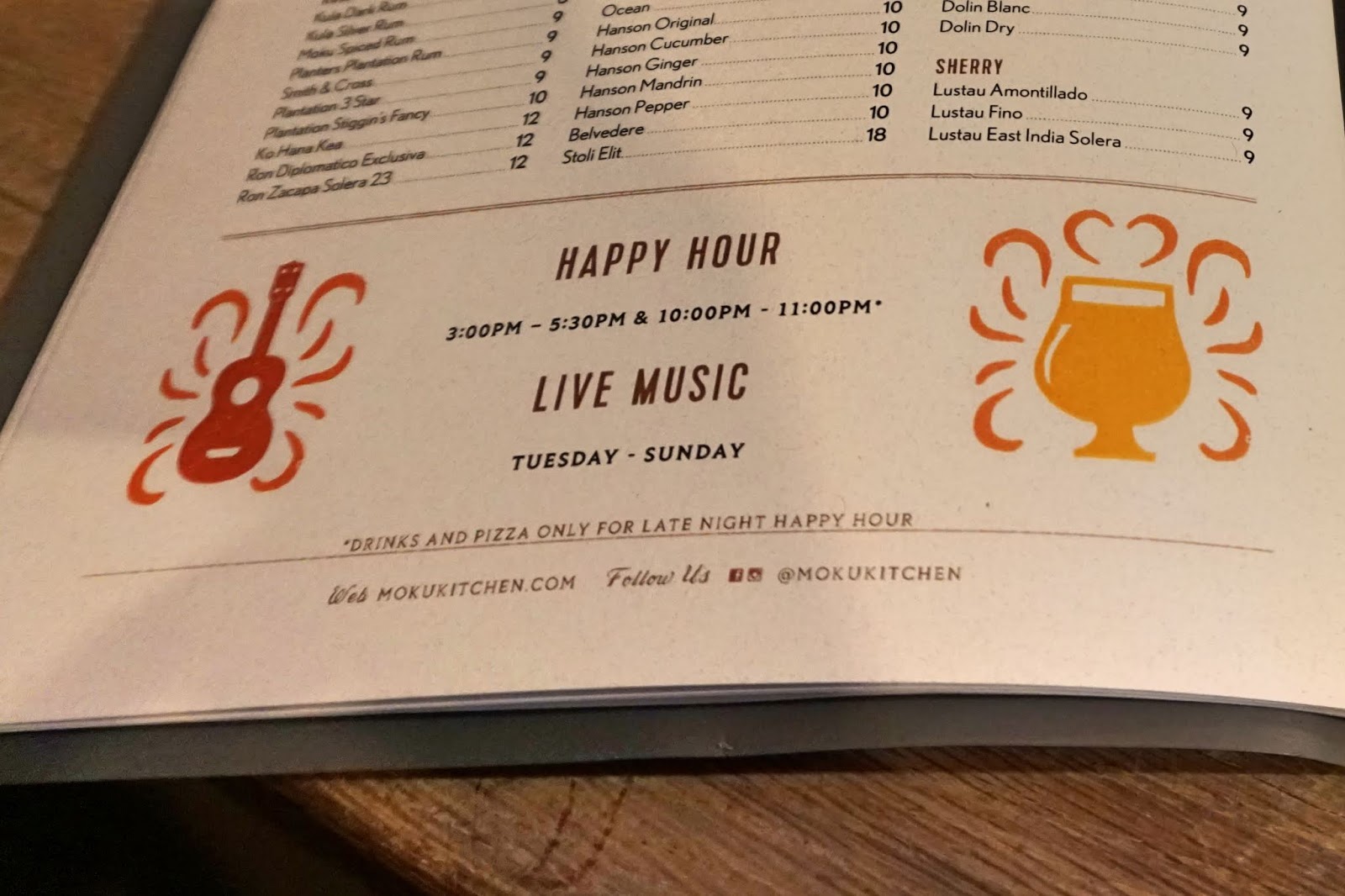 [Oahu Honolulu] Moku Kitchen Happy Hour