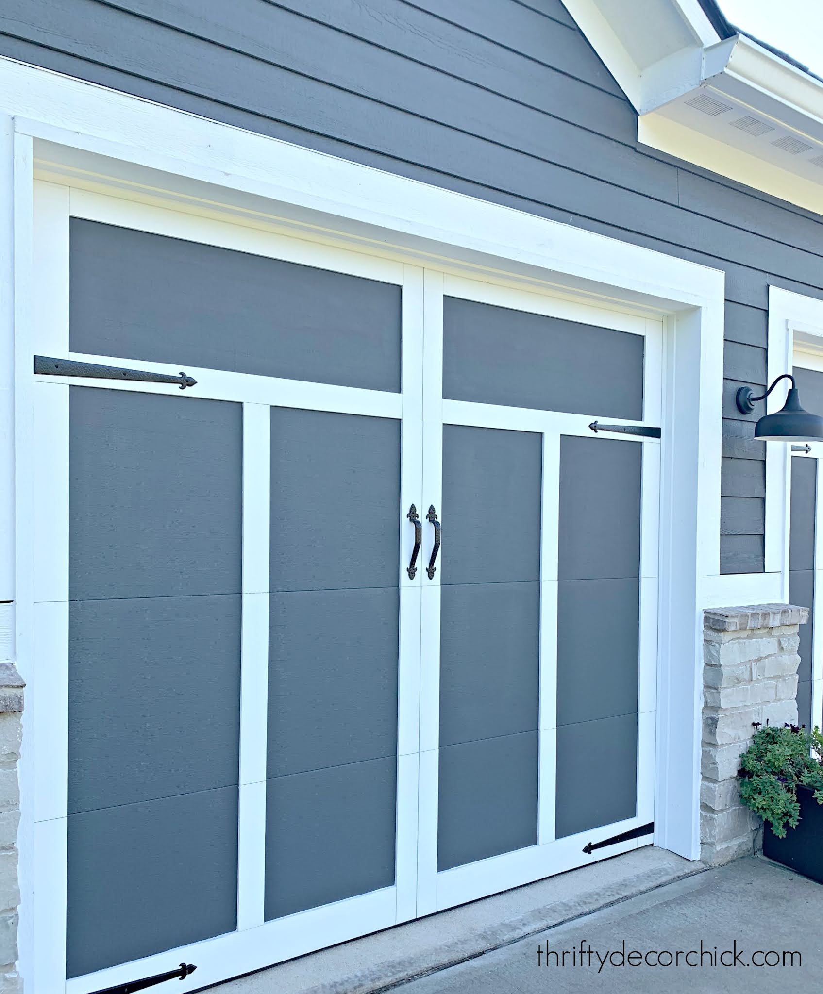 EASY Faux Carriage Garage Door Makeover Thrifty Decor Chick Thrifty