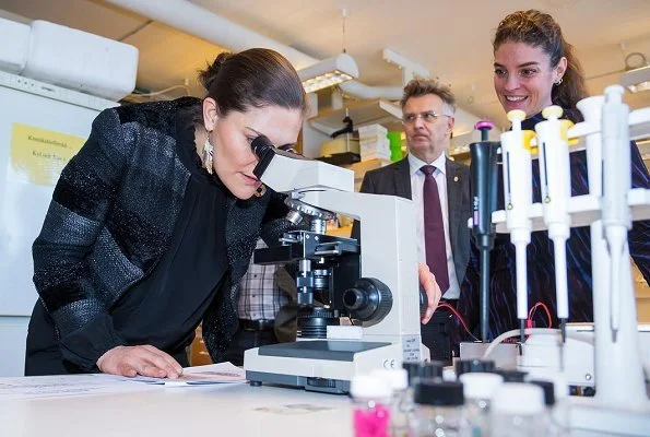 Crown Princess Victoria wear Kreuger Jewellery Summer Feather Earrings and she wore Baum und Pferdgarten black top