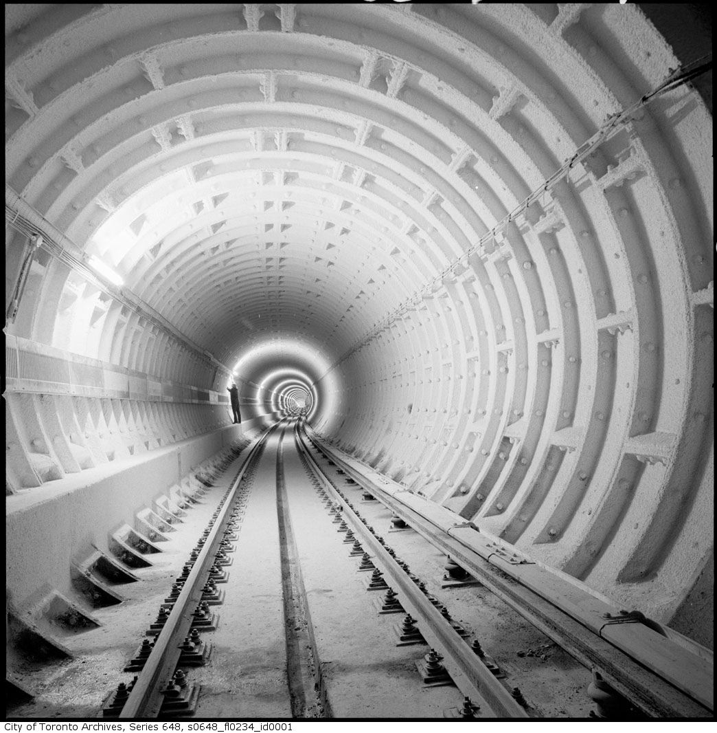 TTC subway tunnel looking east to Main station.