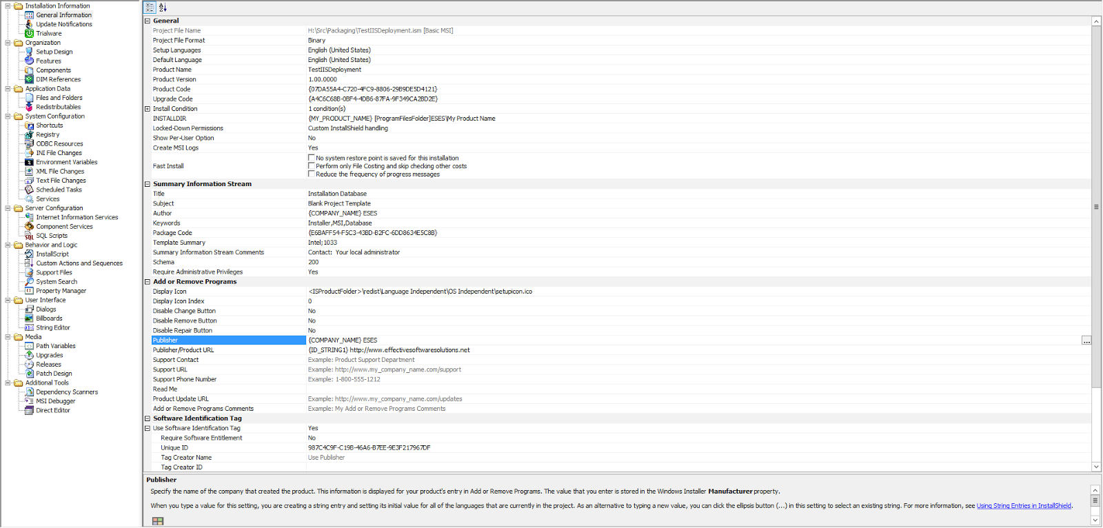 Installshield custom action command line parameters