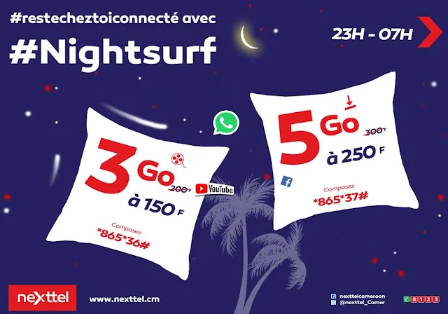 Nexttel Cameroon Internet Offers: 3Gb for 150F or 5Gb for 250F or 10Gb for 500F
