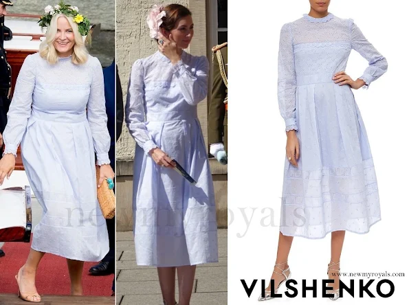 Crown Princess Mette Marit wore Vilshenko Lavender Midi Dress