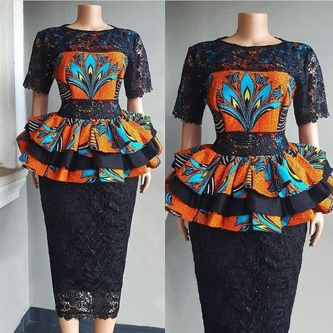 ankara and lace combination styles 2019