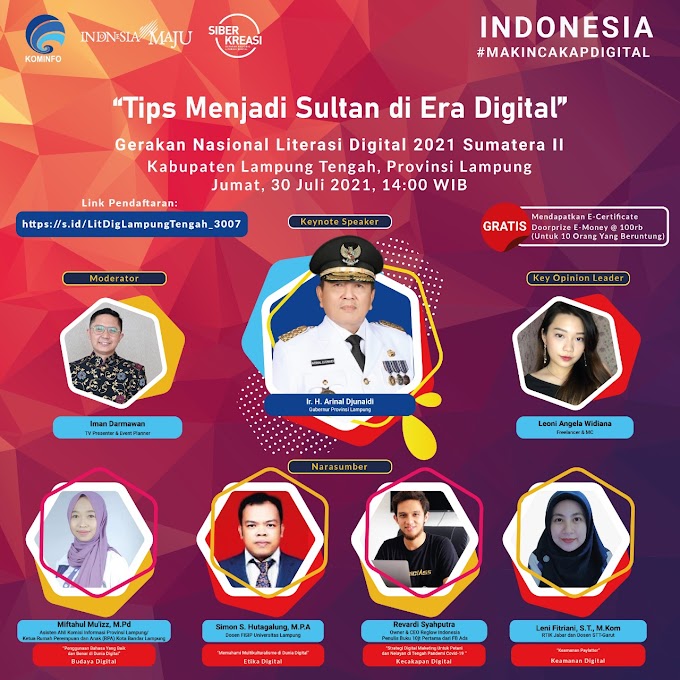 Literasi Digital di Kabupaten Lampung Tengah "Tips Menjadi Sultan di Era Digital"