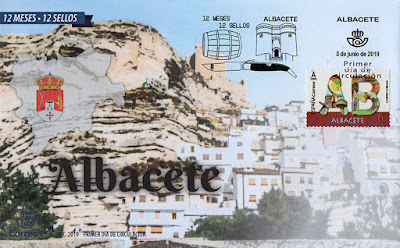 sobre, PDC, Albacete, sellos, filatelia