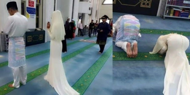 Foto Shalat Pasangan Pengantin Baru Ini Gegerkan Jagat Maya