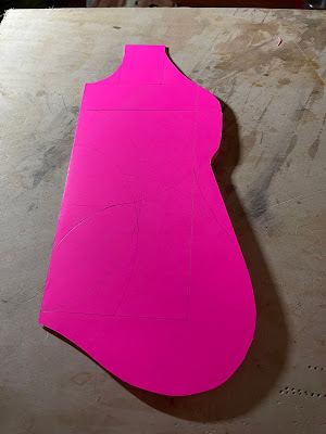 Half of the back pouch template.