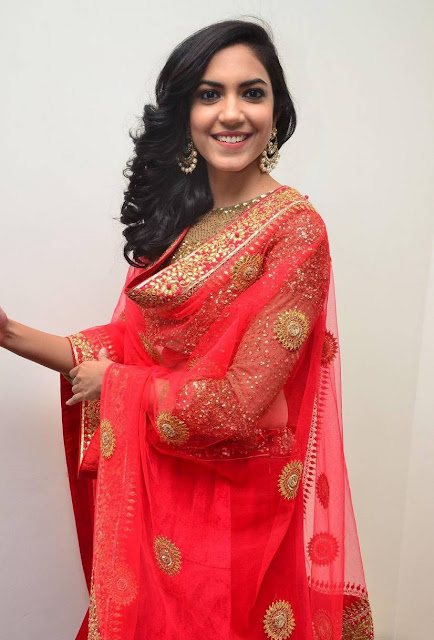 Ritu Varma Long Hair In Indian Traditional Red Dress 19