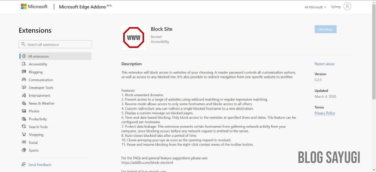 Cara Memblokir Situs di Microsoft Edge Chromium! BLOG SAYUGI