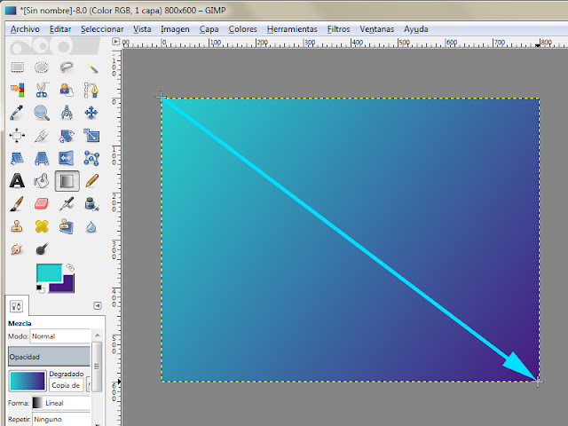  gimp aplicar color degradado 