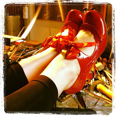 Red shoes and fire!