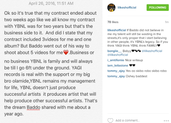 Lil Kesh releases statement on why he is leaving YBNL to start his own label yagi