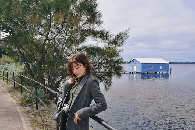 west australia perth cbd  Crawley Edge Boatshed Blue Boat House