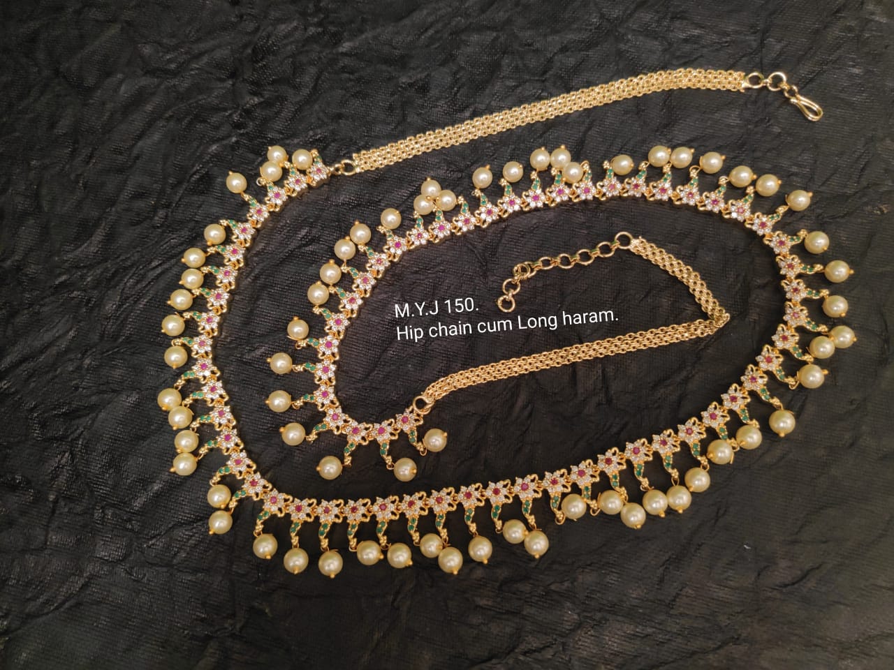 One Gram Gold Hip Chain Come Long Chain - Indian Jewelry Designs