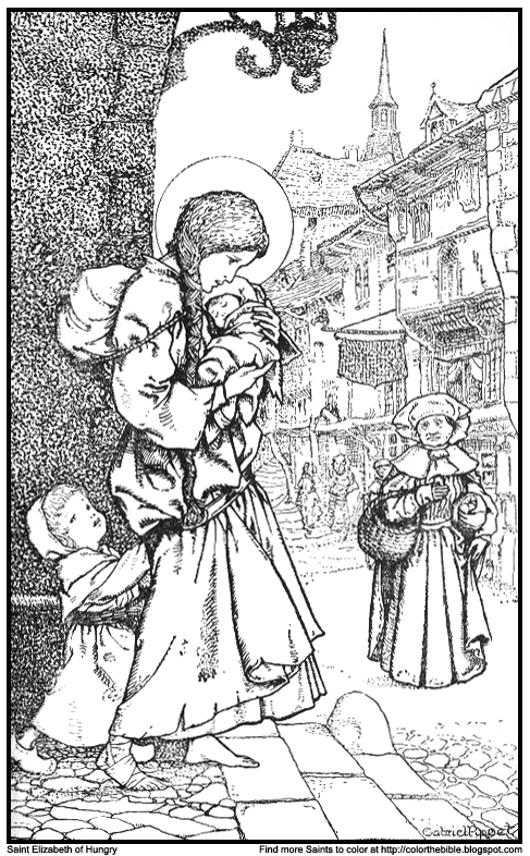 Color Saint Elizabeth of Hungry | Color The Bible