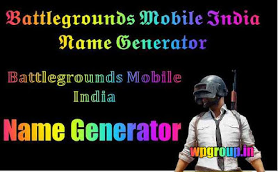 Battlegrounds Mobile India name generator