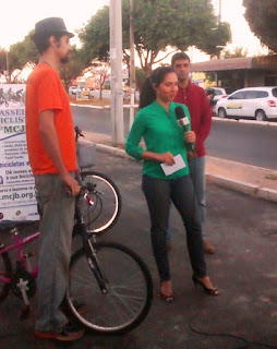 Entrevista e divulgação do 1º Passeio Ciclístico do Movimento Comunitário do Jardim Botânico Foto: Movimento Comunitário do Jardim Botânico
