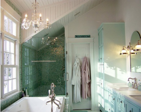 The Pursuit of Pretty Little Things: bathrooms and chandeliers