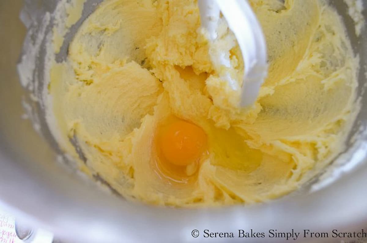 Egg yolk added to yellow cake batter.