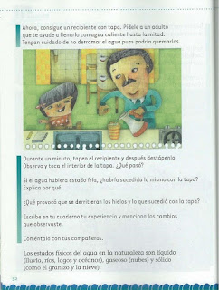 Apoyo Primaria Exploración de la Naturaleza y la Sociedad 2do Grado Bloque II Lección 3 Cómo cambia el agua