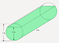 cylinder circular right math geometry solid principles problems horizontal water problem mathematics everyday