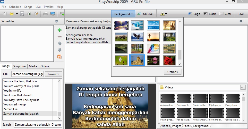 Database Easyworship 2009 Lagu Dan Background Selamat Membaca