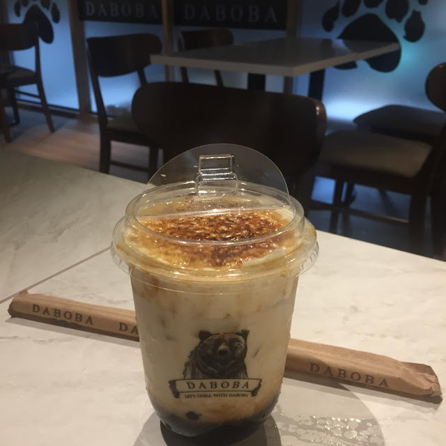 Lepak santai di Kafe terbaru  Daboba Lip Sin @ Pekaka Square Penang Air boba buble tea brown sugar