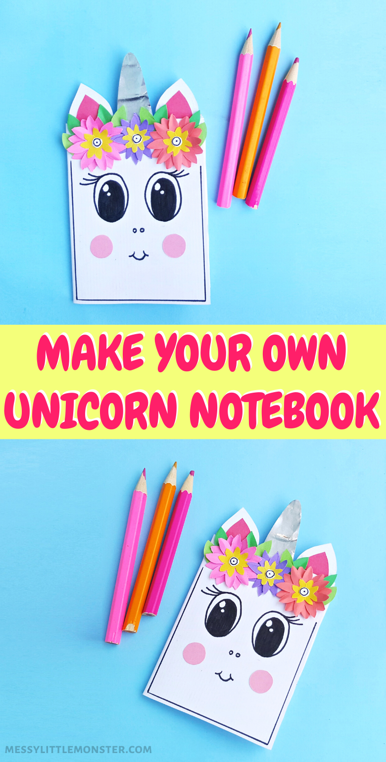 DIY Notebook Unicorn Craft Messy Little Monster