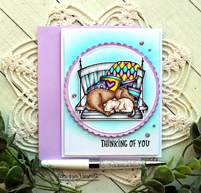 Thinking of You Card by Larissa Heskett | Porch Swing Friends and Floral Roundabout Stamp Sets and Circle Frames Die Set by Newton's Nook Designs #newtonsnook #handmade