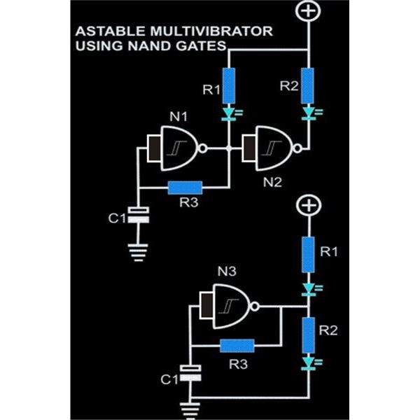 Multivibrator Circuit Using Nand Gates Electronic Circuit Projects