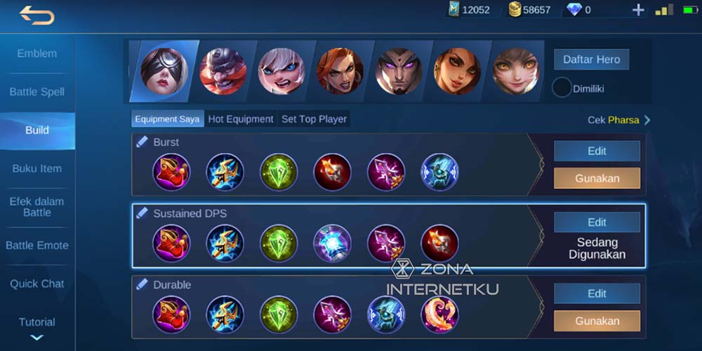 Emblem Dan Build Pharsa Tersakit Mobile Legends Zona Internetku
