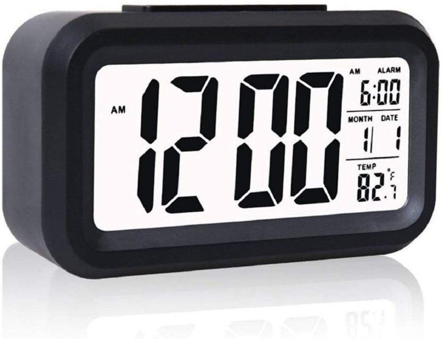 Digital Table Alarm Clock Calendar Snooze with Automatic Sensor Light