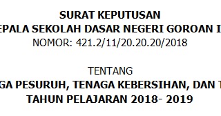 Contoh Sk Tenaga Pesuruh Tenaga Kebersihan Dan Tukang Kebun