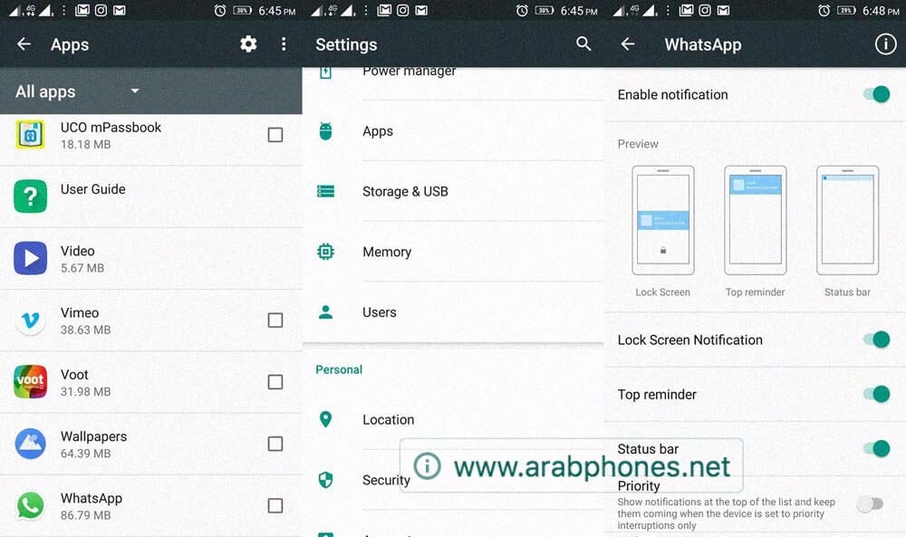 إخفاء الإشعارات من Lockscreen